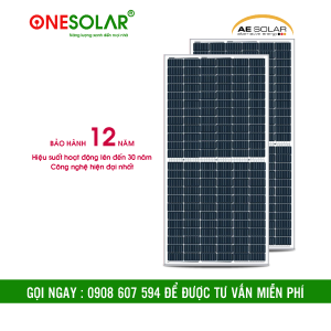 Tấm pin năng lượng mặt trời AESolar 450W - Thiết Bị Năng Lượng Mặt Trời ONE SOLAR - Công Ty TNHH Sản Xuất Nội Thất ONE TABLE